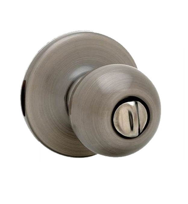 Kwikset Polo Privacy Door Handle New Chassis with 6AL Latch and RCS Strike Antique Nickel - Kwikset Polo Privacy Door Handle New Chassis with 6AL Latch and RCS Strike Antique Nickel