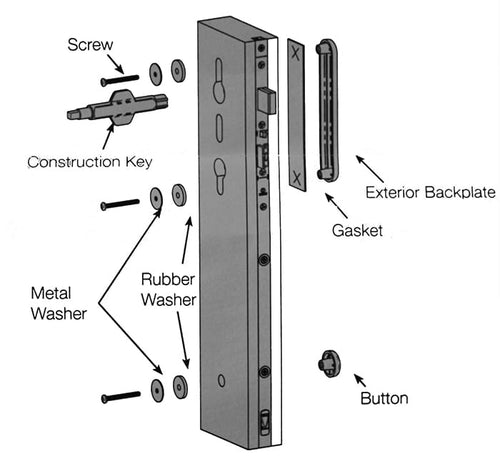 Hoppe HLS2000 Temporary Handle and Construction Plate Kit - Hoppe HLS2000 Temporary Handle and Construction Plate Kit