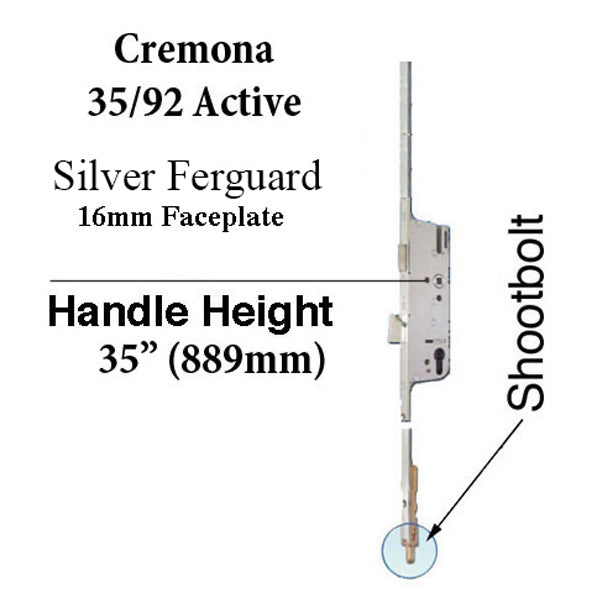 Cremona 35/92 Active Shootbolt, 3 Point lock - Silver Ferguard - Cremona 35/92 Active Shootbolt, 3 Point lock - Silver Ferguard