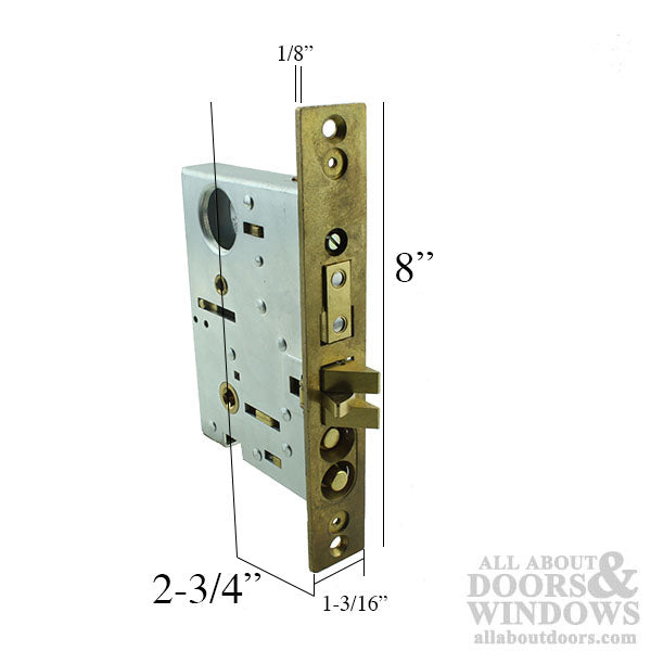 Baldwin Replacement Entrance Lever x Lever Mortise Lock Emergency Egress with Brass Latch - Baldwin Replacement Entrance Lever x Lever Mortise Lock Emergency Egress with Brass Latch