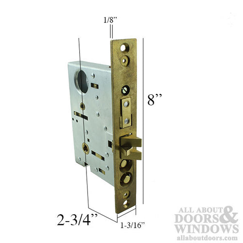 Baldwin Replacement Entrance Lever x Lever Mortise Lock Emergency Egress with Brass Latch - Baldwin Replacement Entrance Lever x Lever Mortise Lock Emergency Egress with Brass Latch