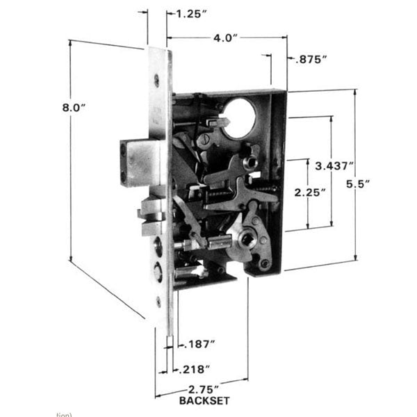 Baldwin Replacement Entrance Lever x Lever Mortise Lock Emergency Egress with Brass Latch - Baldwin Replacement Entrance Lever x Lever Mortise Lock Emergency Egress with Brass Latch