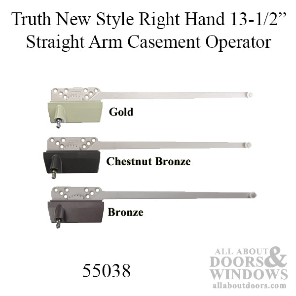 Traditional Style  Right Hand 13-1/2 Inch Straight Arm Casement Operator  White - Traditional Style  Right Hand 13-1/2 Inch Straight Arm Casement Operator  White