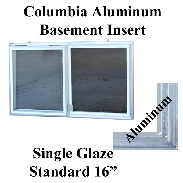 C-300-16 Aluminum Basement Window Insert, Single Pane Glass - C-300-16 Aluminum Basement Window Insert, Single Pane Glass
