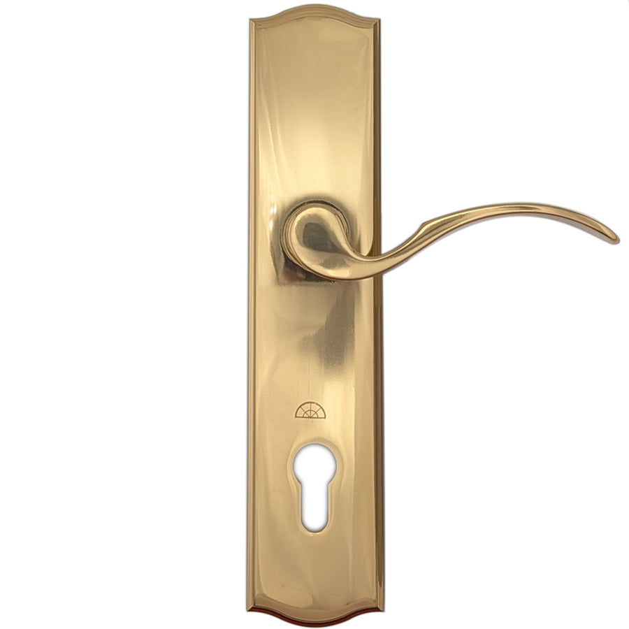 Hoppe Wide Plate Munchen Active Handle Set, M112PL M370  Polished Brass - Hoppe Wide Plate Munchen Active Handle Set, M112PL M370  Polished Brass