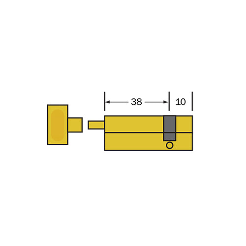 Euro Style Half Cylinders- 48mm - Brass - Euro Style Half Cylinders- 48mm - Brass