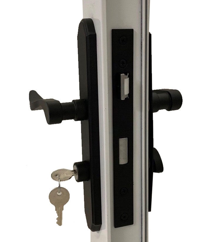 Curved Lever Mortise Lock Handle Set for Storm Doors - Curved Lever Mortise Lock Handle Set for Storm Doors