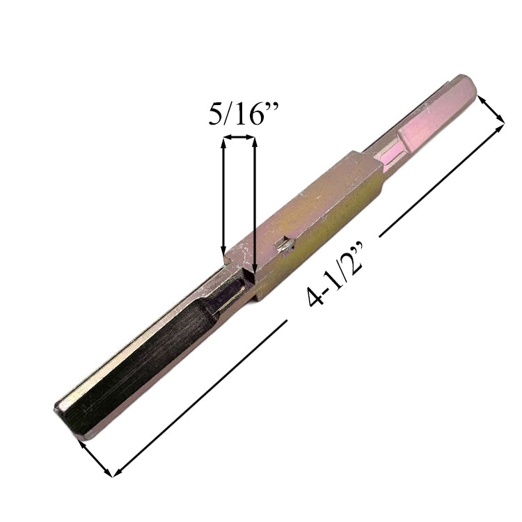 5/16 x 4-1/2 Fluted ends Solid Spindle with Stop - 5/16 x 4-1/2 Fluted ends Solid Spindle with Stop