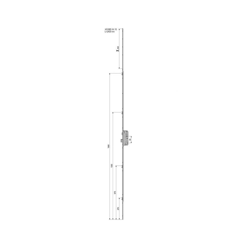 16mm AGB Sicurtop 85PZ Gear Driven Multipoint Lock, Roller version - Choose Backset - 16mm AGB Sicurtop 85PZ Gear Driven Multipoint Lock, Roller version - Choose Backset