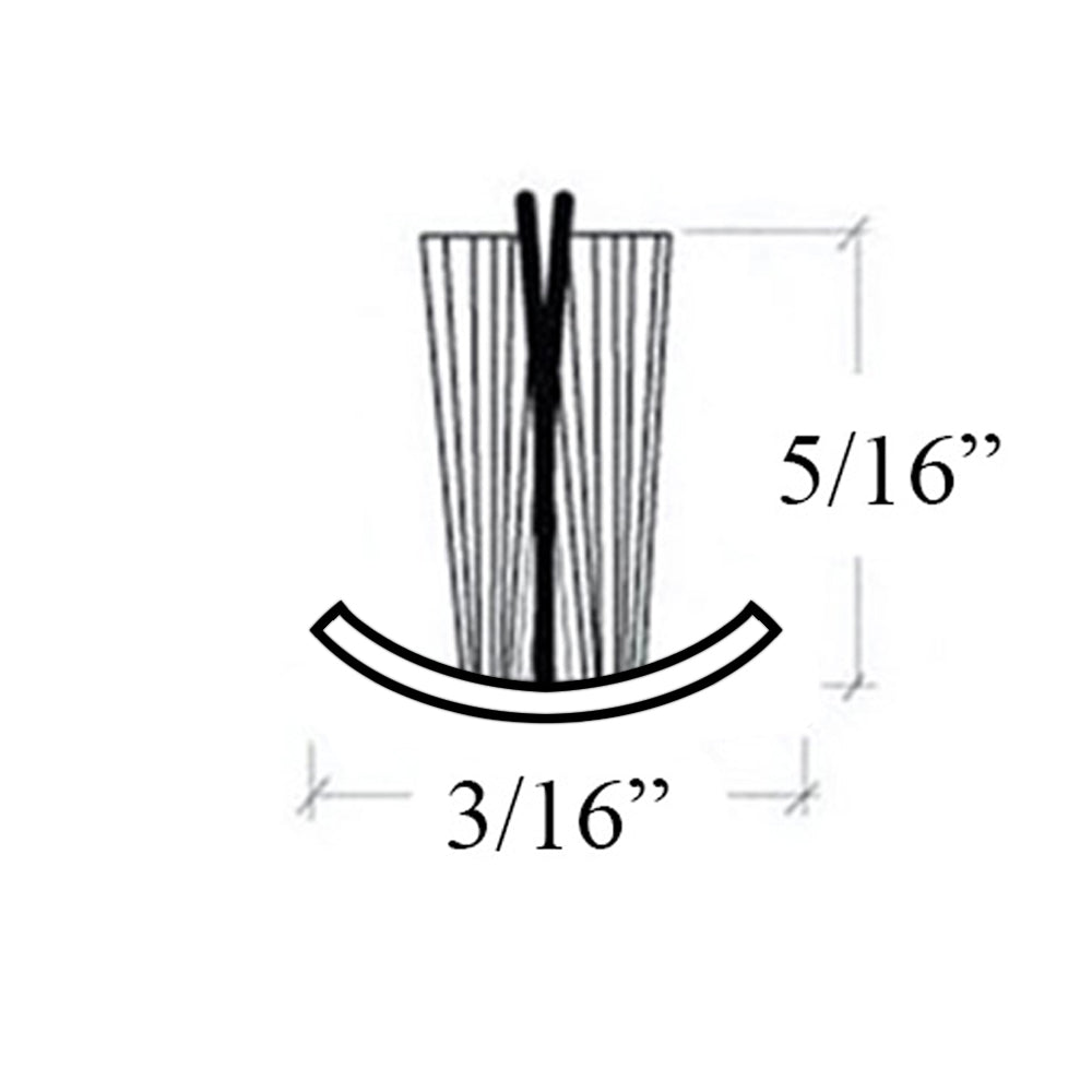 Weatherstrip - .187 T-Backing x .320 Fuzzy Pile, with Fin Seal - Choose Color - Weatherstrip - .187 T-Backing x .320 Fuzzy Pile, with Fin Seal - Choose Color