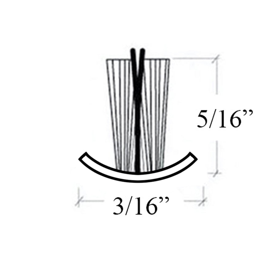 Weatherstrip - .187 T-Backing x .320 Fuzzy Pile, with Fin Seal - Choose Color - Weatherstrip - .187 T-Backing x .320 Fuzzy Pile, with Fin Seal - Choose Color