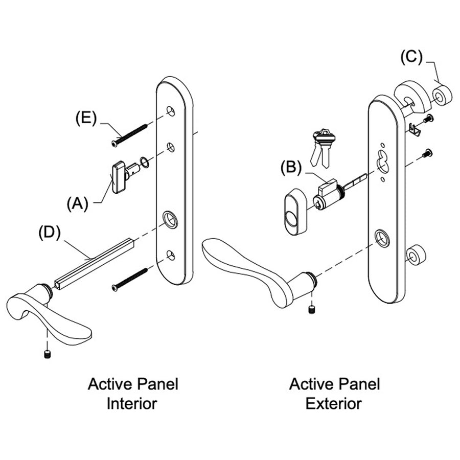 Marvin Active Keyed Multi-point Lock Trim for Hinged Door - Matte Black (Blemished) - Marvin Active Keyed Multi-point Lock Trim for Hinged Door - Matte Black (Blemished)