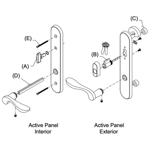Marvin Active Keyed Multi-point Lock Trim for Hinged Door - Matte Black (Blemished) - Marvin Active Keyed Multi-point Lock Trim for Hinged Door - Matte Black (Blemished)