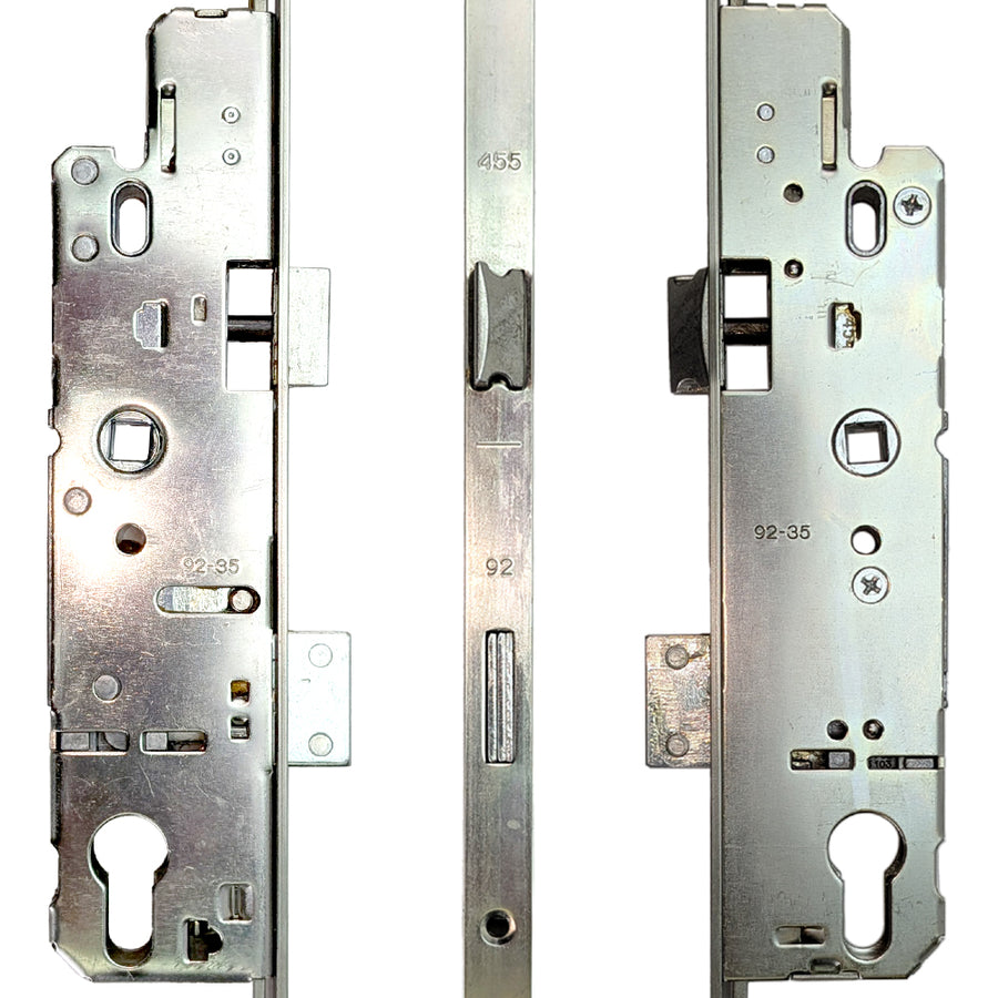AGB Unitop 16mm Multipoint Lock 35/92 Active Assembly with Shootbolts, 41-5/16 inch handle height - Silver - AGB Unitop 16mm Multipoint Lock 35/92 Active Assembly with Shootbolts, 41-5/16 inch handle height - Silver