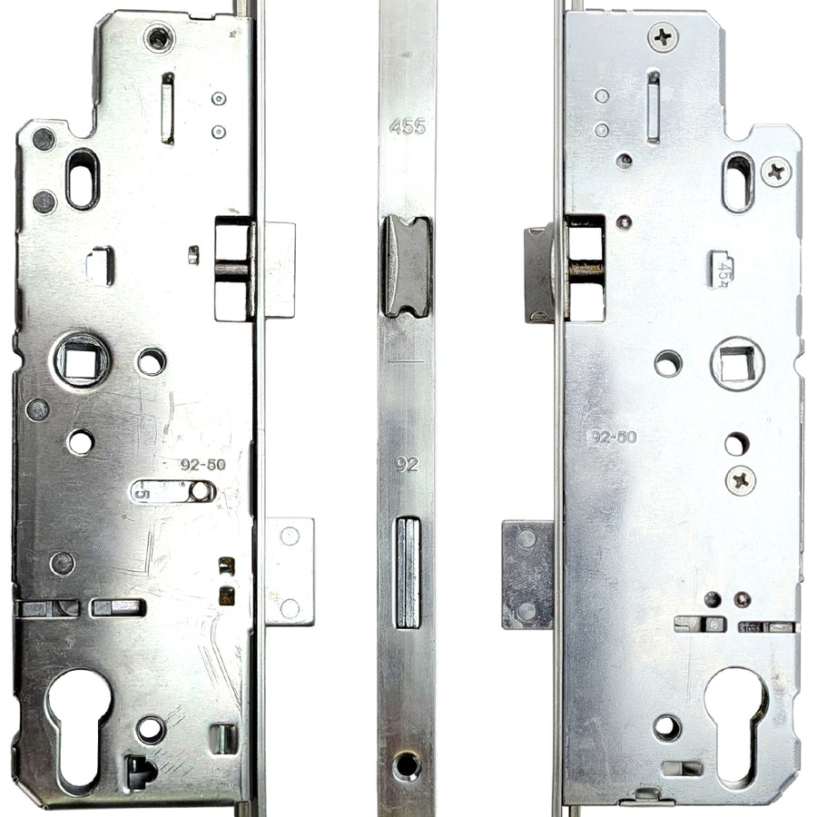 AGB Unitop 16mm Multipoint Lock 50/92 Active Assembly with Shootbolts, 41-5/16 inch handle height - Silver - AGB Unitop 16mm Multipoint Lock 50/92 Active Assembly with Shootbolts, 41-5/16 inch handle height - Silver
