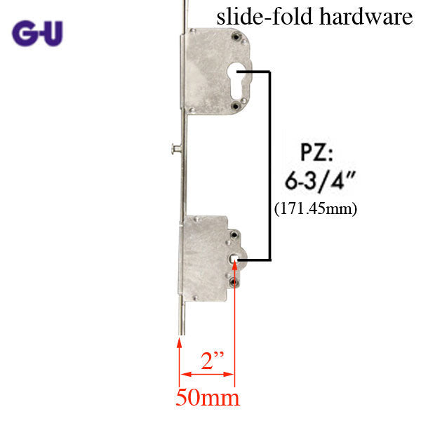 G-U Lockable Gear, 50mm backset slide-fold hardware - G-U Lockable Gear, 50mm backset slide-fold hardware