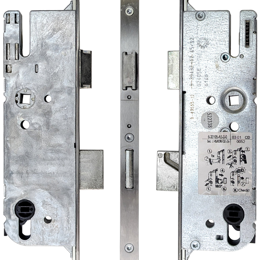Cremona 45/92 Active Shootbolt, 3 Point lock,  G-U - Stainless Steel - Cremona 45/92 Active Shootbolt, 3 Point lock,  G-U - Stainless Steel