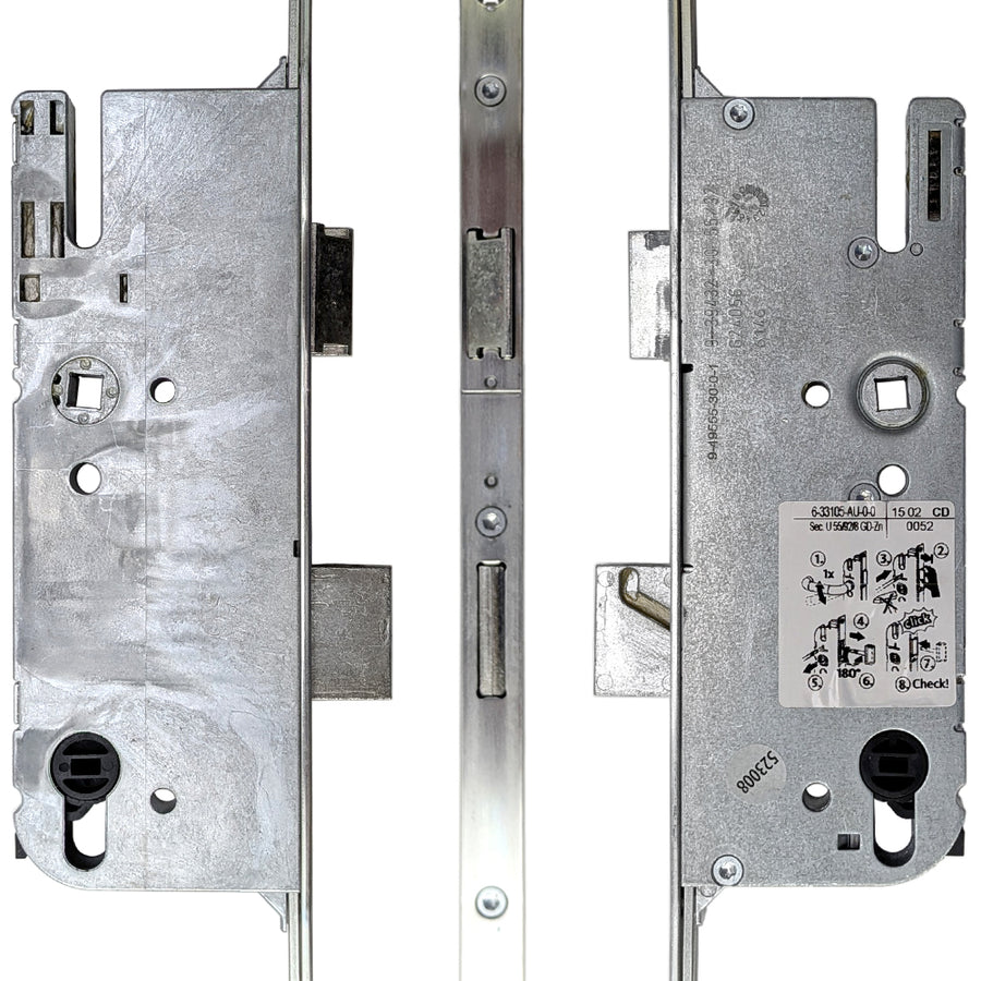 G-U Cremona Europa Active Multipoint Lock Gear, 55mm Backset, Silver Ferguard - G-U Cremona Europa Active Multipoint Lock Gear, 55mm Backset, Silver Ferguard