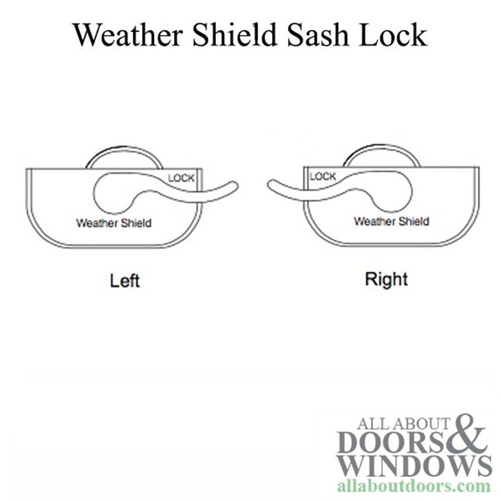 Weather Shield Logo Recessed w/ Flange Window Sash Lock, Right Hand - Weather Shield Logo Recessed w/ Flange Window Sash Lock, Right Hand