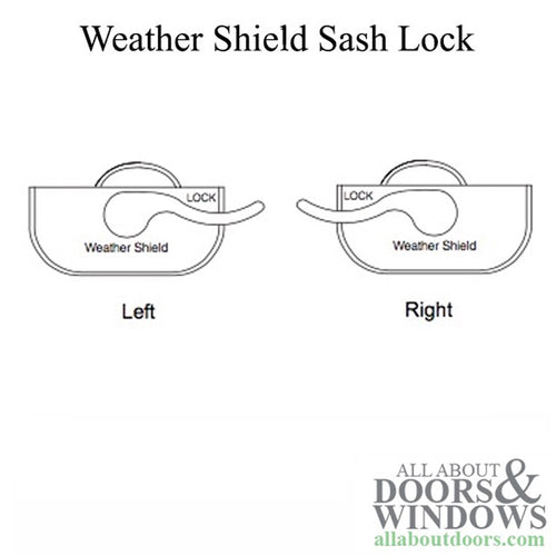 Weather Shield Logo Recessed w/ Flange Window Sash Lock, Right Hand - Weather Shield Logo Recessed w/ Flange Window Sash Lock, Right Hand