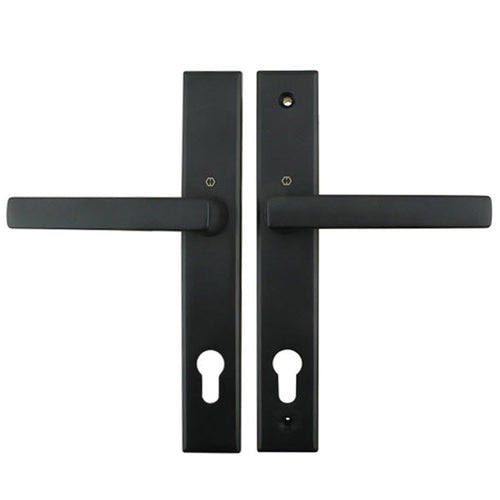 HOPPE Active Multipoint Lock Handleset (Without Cylinder) - Dallas Contemporary  - Matte Black - HOPPE Active Multipoint Lock Handleset (Without Cylinder) - Dallas Contemporary  - Matte Black