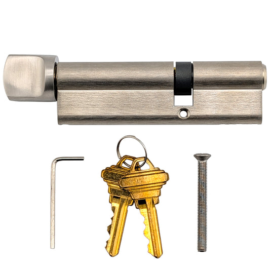 65.5/40.5 Hoppe 106mm Euro 360° Profile cylinder, small thumb turn - Stainless Steel