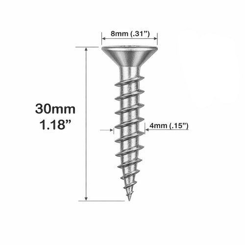 Screws, 8mm Head, 30mm Length  - Stainless Steel - Screws, 8mm Head, 30mm Length  - Stainless Steel