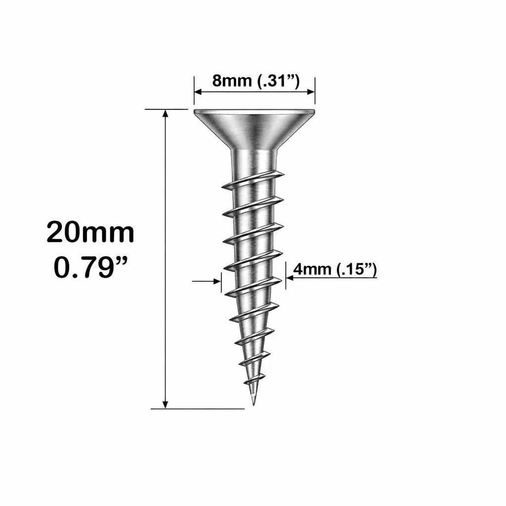 Screws, 8mm Head, 20mm Length  - Stainless Steel - Screws, 8mm Head, 20mm Length  - Stainless Steel