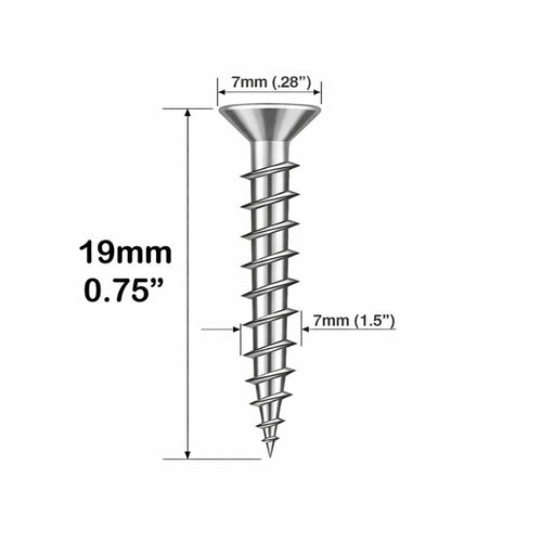 Screws, 7mm Head, 19mm Length  - Stainless Steel - Screws, 7mm Head, 19mm Length  - Stainless Steel
