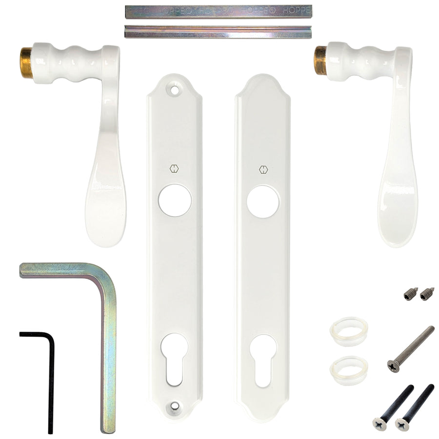 Hoppe M112PL/374N Munchen Traditional (Trim Only; No Cylinder) - White - Hoppe M112PL/374N Munchen Traditional (Trim Only; No Cylinder) - White