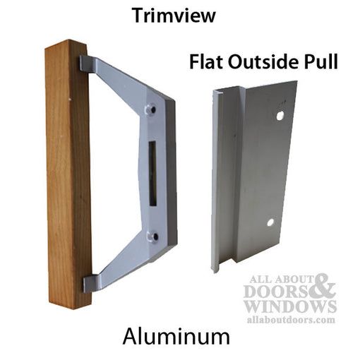 Trimview Sliding Patio Door Handle Set - 3-1/2 Inch Hole Center, Aluminum - Trimview Sliding Patio Door Handle Set - 3-1/2 Inch Hole Center, Aluminum