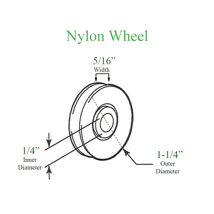Roller Only, 1-1/4 Diameter Nylon Wheel - DISCONTINUED - Roller Only, 1-1/4 Diameter Nylon Wheel - DISCONTINUED