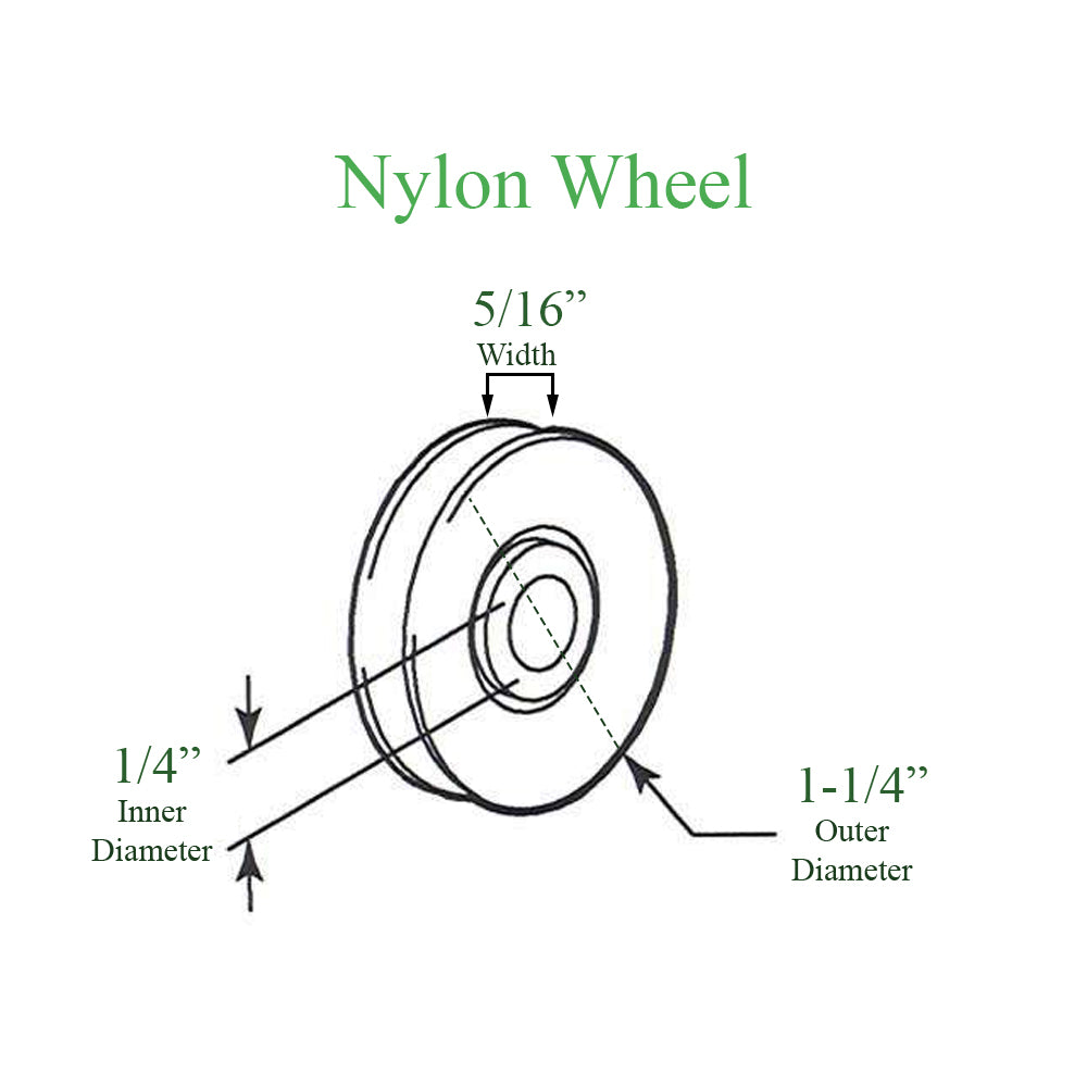 Roller Only, 1-1/4 Diameter Nylon Wheel - DISCONTINUED - Roller Only, 1-1/4 Diameter Nylon Wheel - DISCONTINUED