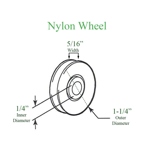 Roller Only, 1-1/4 Diameter Nylon Wheel - DISCONTINUED - Roller Only, 1-1/4 Diameter Nylon Wheel - DISCONTINUED