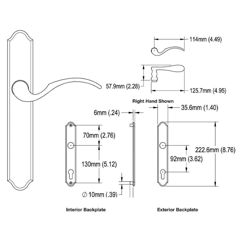 Hoppe M112PL/374N Munchen Traditional (Trim Only; No Cylinder) - White - Hoppe M112PL/374N Munchen Traditional (Trim Only; No Cylinder) - White