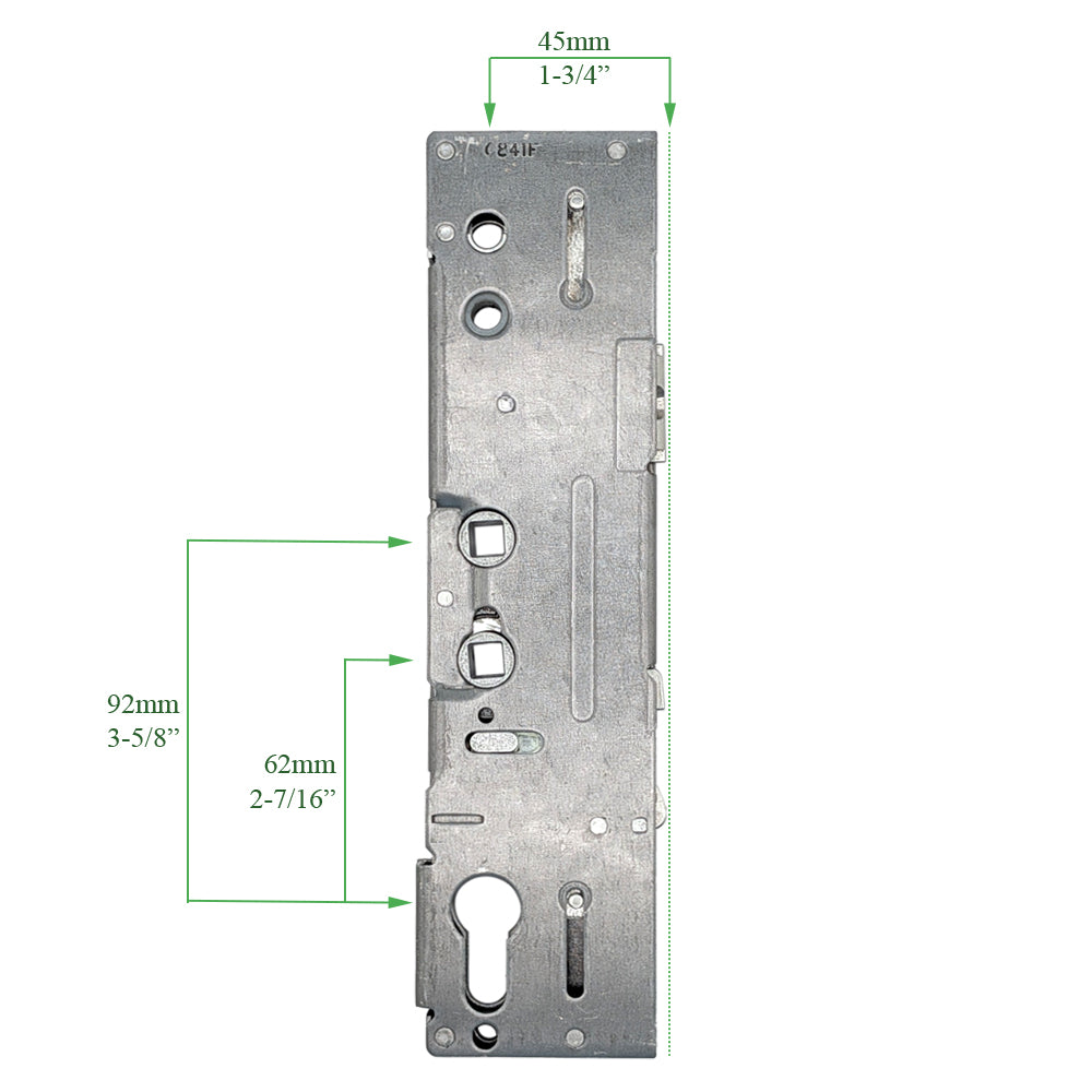 Lockmaster Active 304 Double Spindle 45/92+62 Lock Case Only - Hookbolt Version - Lockmaster Active 304 Double Spindle 45/92+62 Lock Case Only - Hookbolt Version