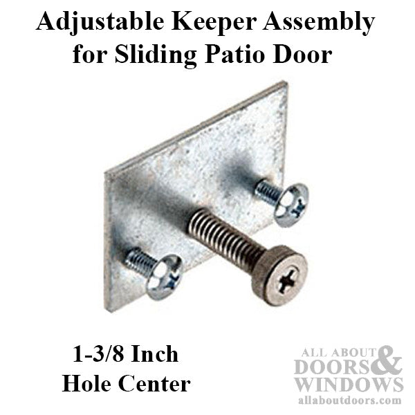 Adjustable Keeper Assembly for Sliding Patio Door Aluminum Finish - Adjustable Keeper Assembly for Sliding Patio Door Aluminum Finish