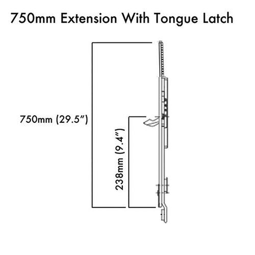 Tripact 750mm Extension with Tongue Locking Point - Black - Tripact 750mm Extension with Tongue Locking Point - Black