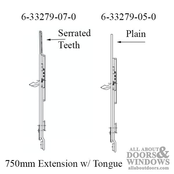 Tripact 750mm Extension with Tongue Locking Point - Black - Tripact 750mm Extension with Tongue Locking Point - Black