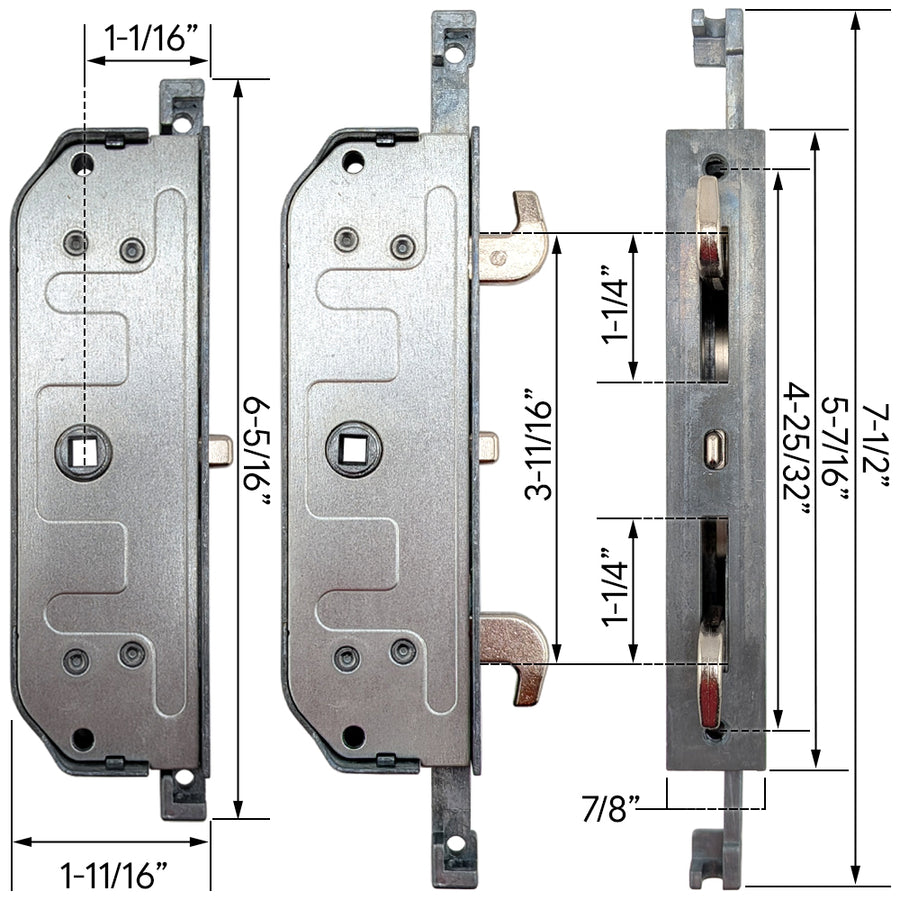 Milgard Montecito Sliding Door Mortise Lock, 2-point - Milgard Montecito Sliding Door Mortise Lock, 2-point