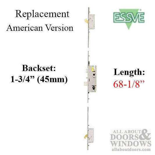 ESSVE 68" Multipoint Lock, 20mm 45/92 Active Single Door with Hooks - American Version