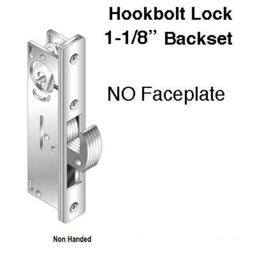Hookbolt  Lock, 1-1/8 Inch Backset - No Face plate - Hookbolt  Lock, 1-1/8 Inch Backset - No Face plate