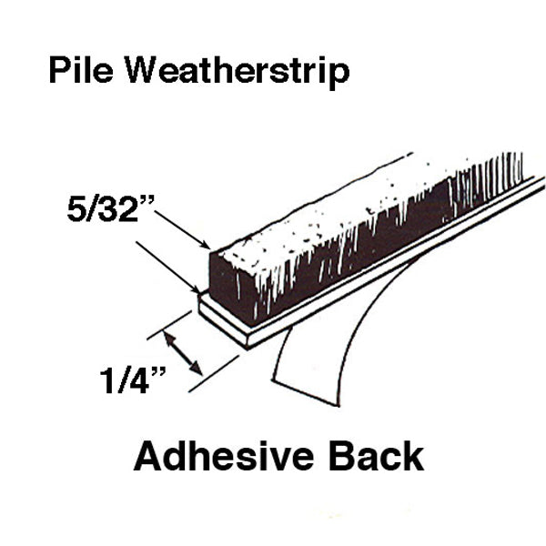 Adhesive Back Weatherstrip .250 Backing x .150 Pile - Adhesive Back Weatherstrip .250 Backing x .150 Pile