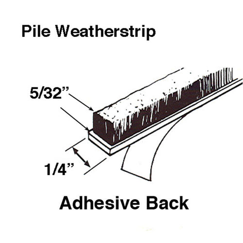 Adhesive Back Weatherstrip .250 Backing x .150 Pile - Adhesive Back Weatherstrip .250 Backing x .150 Pile