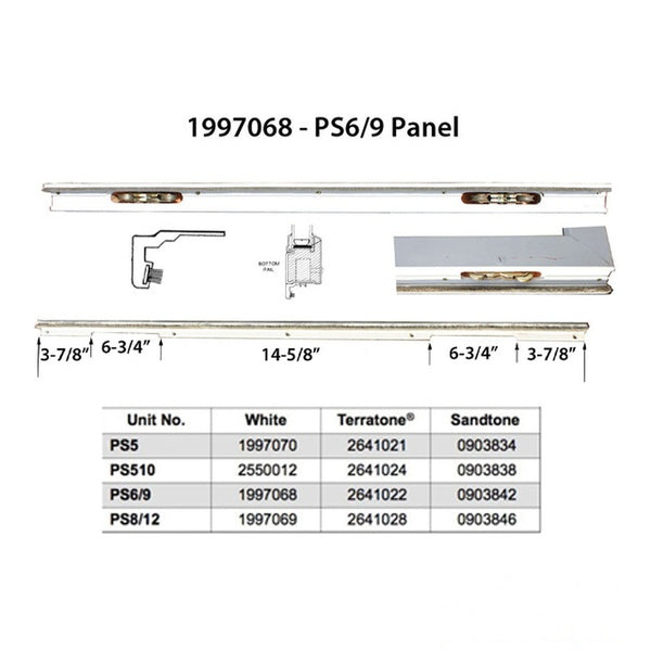Filler - Operating Bottom Rail Weatherstrip PS3, 6/9 2 Panel Door - White - Filler - Operating Bottom Rail Weatherstrip PS3, 6/9 2 Panel Door - White