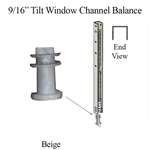 736 Custom Channel Balance for Tilt Windows, Beige, 9/16 x 9/16 Sizes 10-45, A-I - 736 Custom Channel Balance for Tilt Windows, Beige, 9/16 x 9/16 Sizes 10-45, A-I
