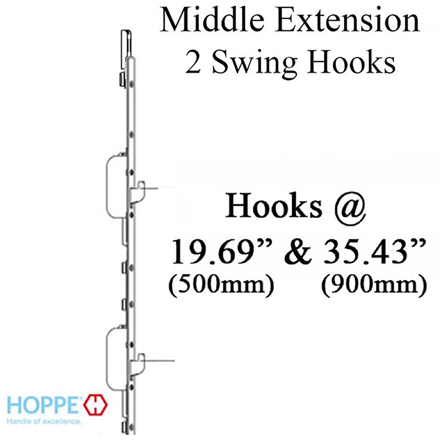 Hoppe HLS9000 Swing Hook 16mm Middle Extension - Hoppe HLS9000 Swing Hook 16mm Middle Extension