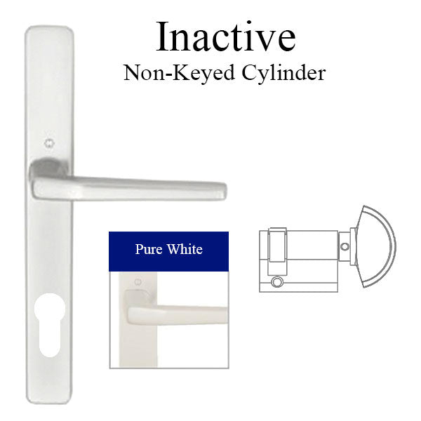 HOPPE Frankfurt A117 / 2246N Inactive Multipoint Handleset – Pure White – Aluminum - HOPPE Frankfurt A117 / 2246N Inactive Multipoint Handleset – Pure White – Aluminum