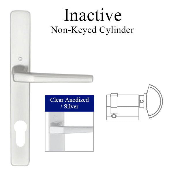HOPPE Frankfurt A117 / 2246N Inactive Multipoint Handleset Clear Anodized Aluminum - HOPPE Frankfurt A117 / 2246N Inactive Multipoint Handleset Clear Anodized Aluminum