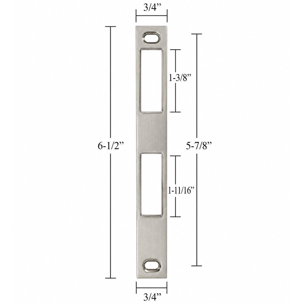 Larson Latch and Deadbolt Strike Plate - 3/4 x 6-1/2 Inches - Larson Latch and Deadbolt Strike Plate - 3/4 x 6-1/2 Inches